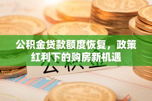 博罗公积金贷款额度恢复，政策红利下的购房新机遇