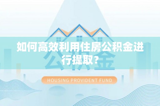 博罗如何高效利用住房公积金进行提取？